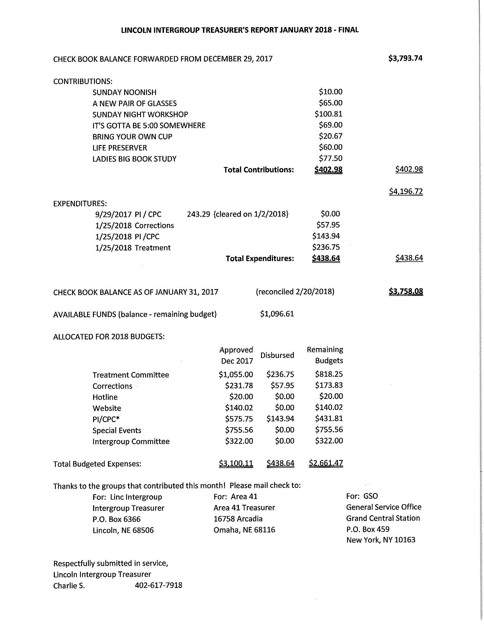 treasurer s report - Beyti Regarding Treasurer